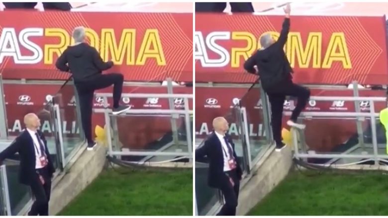 Mourinho nuk shqetësohet për kartonin e kuq, madje poston videon derisa udhëzonte lojtarët e Romës në derbin me Napolin