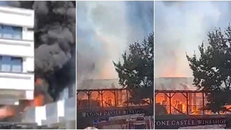 Zjarr i madh mbrapa hotel “Grand” në Prishtinë