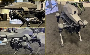 Detaje rreth qenit-robot me një snajper në ‘shpinë’ të zbuluar në një panair të Ushtrisë amerikane – i aftë të qëllojë deri në 1200 metra largësi