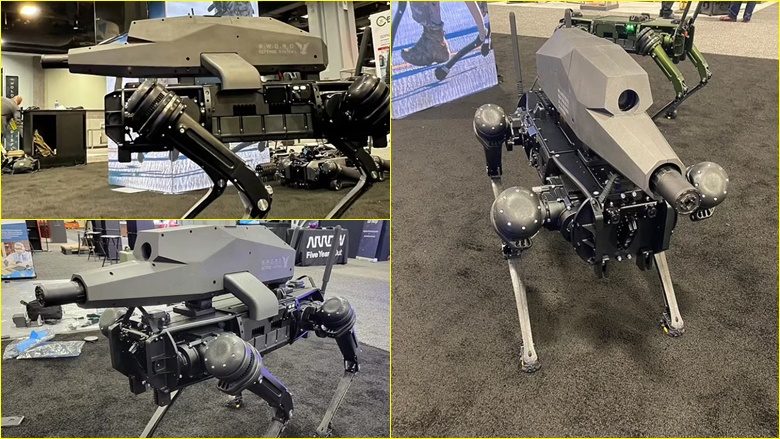 Detaje rreth qenit-robot me një snajper në ‘shpinë’ të zbuluar në një panair të Ushtrisë amerikane – i aftë të qëllojë deri në 1200 metra largësi