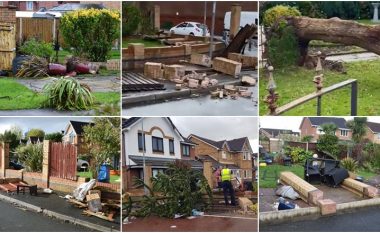 Për vetëm 30 sekonda, një ‘mini-tornado’ goditi një qytet në Angli – erërat e forta dëmtuan shtëpitë, automjetet dhe jo vetëm
