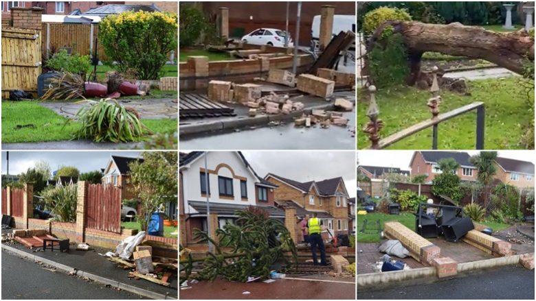Për vetëm 30 sekonda, një ‘mini-tornado’ goditi një qytet në Angli – erërat e forta dëmtuan shtëpitë, automjetet dhe jo vetëm