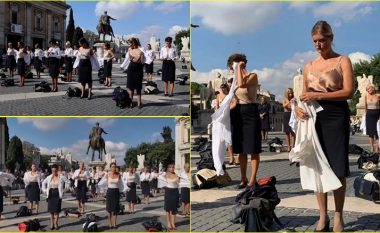 Lëshuan çantat, zhveshën uniformat, hoqën këpucët,…: Kjo ishte mënyra e protestës së stjuardesave të ish-Alitalia në rrugët e Romës