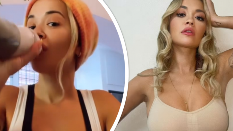 “Palestra më mbyti mua”, Rita Ora shfaqet duke pirë një pije proteinë pas disa ushtrimeve intensive