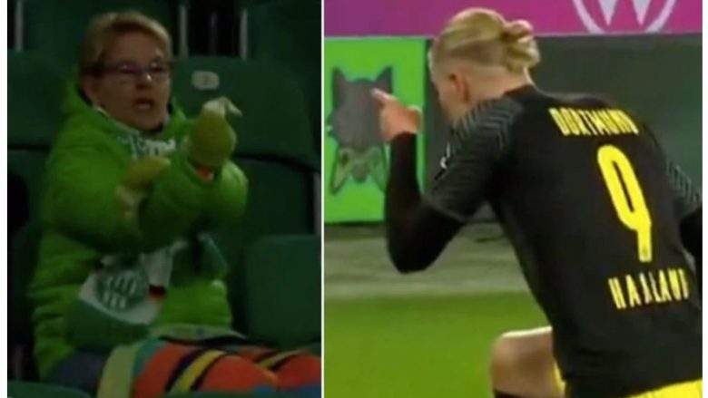 Fansja e Wolfsburg nuk e pëlqen festim që bëri Haaland pas golit të tij jubilar në Bundesliga, gjesti i saj bëhet viral