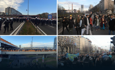 Protesta masive në Serbi: Bllokim i rrugëve në Beograd, arrestime në Novi Sad