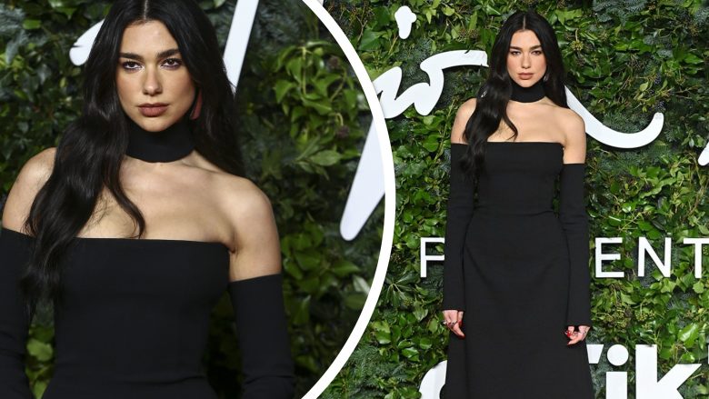 Dua Lipa shfaqet elegante me një fustan të zi magjepsës teksa merr pjesë në “The Fashion Awards”