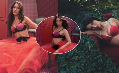 Bella Hadid nxit imagjinatën e veshur në të brendshme, në kampanjën e re për “Victoria’s Secret”