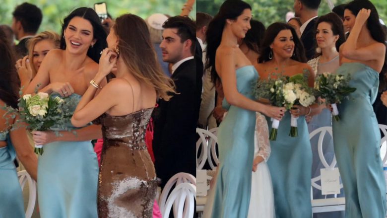 Kendall Jenner dhe Bella Hadid shkëlqejnë si shoqëruese të nuses, në dasmën e mikeshës së tyre