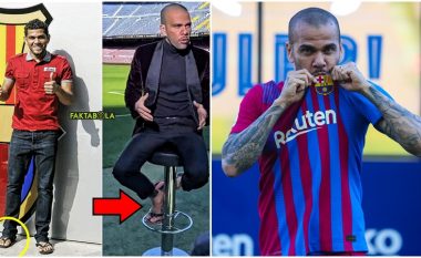 Sikurse para 13 vitesh – Dani Alves mban mbathur sandale në prezantimin e tij në ‘Camp Nou’