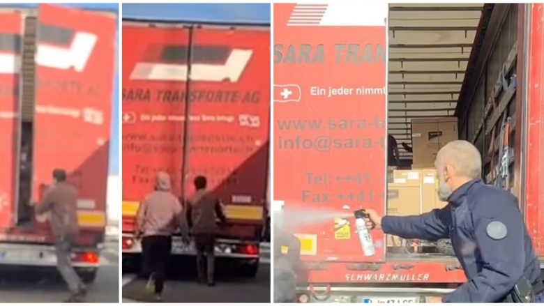 Emigrimi ilegal, tentojnë të futen në rimorkion e kamionit në lëvizje – polici francez i zë