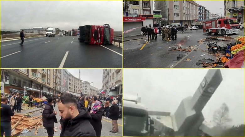Një i vdekur dhe disa të lënduar – pamje që tregojnë stuhinë e fuqishme që goditi Stambollin dhe pjesë të tjera të Turqisë