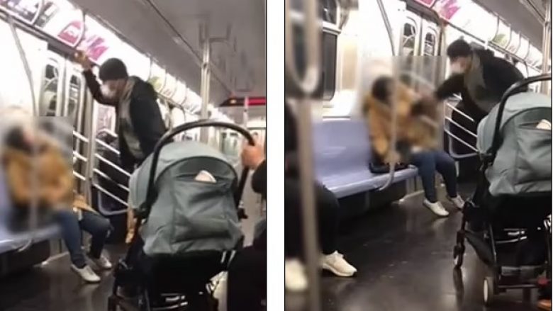 Momenti kur një burrë godet me shuplakë në fytyrë një 34-vjeçare në metronë e New Yorkut
