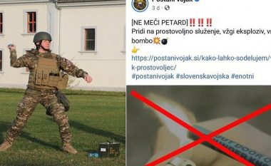 “Lëshimi” i ministrisë sllovene të Mbrojtjes në Facebook: Mos hidhni mjete piroteknike, por bomba
