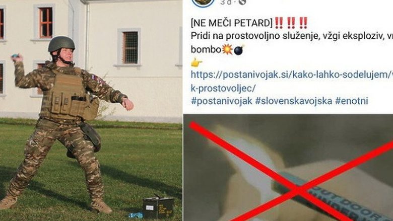 “Lëshimi” i ministrisë sllovene të Mbrojtjes në Facebook: Mos hidhni mjete piroteknike, por bomba