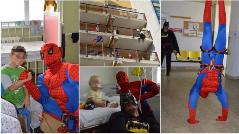 “Spiderman” dhe “Batman” vizitojnë fëmijët në Klinikën e Fëmijëve në Shkup