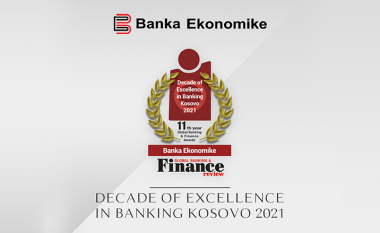 Banka Ekonomike fiton çmim Ndërkombëtar “Decade of Exellence in Banking Kosovo 2021”