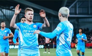 Man City fiton ngushtë ndaj Brendford, shton epërsinë me ndjekësit