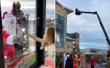 Babadimri gëzon fëmijët në një spital në Skoci duke i vizituar me një mënyrë të veçantë