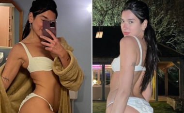 Dua Lipa pozon pa filtra, duket atraktive ndërsa thekson linjat trupore në të brendshme