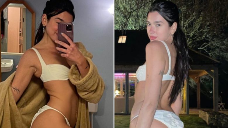 Dua Lipa pozon pa filtra, duket atraktive ndërsa thekson linjat trupore në të brendshme