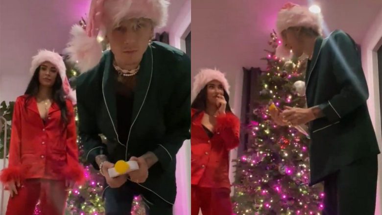 Megan Fox dhe Machine Gun Kelly kombinohen me pizhame Krishtlindjesh