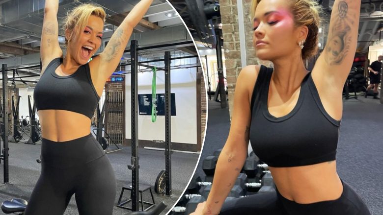 Rita Ora vë në pah linjat trupore nga palestra, ndërsa shfaqet me makijazh