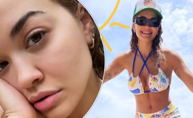 Pa grim dhe në bikini, Rita Ora tregon bukurinë natyrale dhe linjat joshëse të trupit