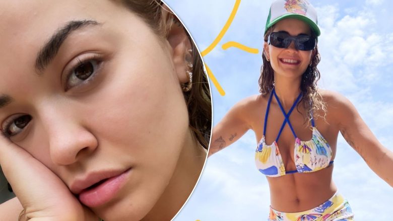 Pa grim dhe në bikini, Rita Ora tregon bukurinë natyrale dhe linjat joshëse të trupit