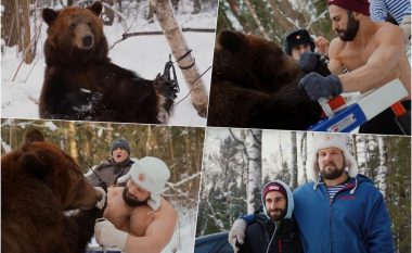 Ndodh edhe kjo në Rusi, të rinjtë sfidojnë ariun – “i rrëzojnë” duart me kafshën e egër