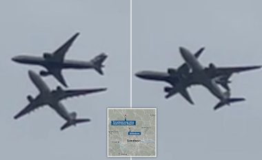 Dy aeroplanë duket sikur fluturonin pak metra larg njëri-tjetrit, ekspertët thonë ndryshe – pamjet tregojnë realitetin