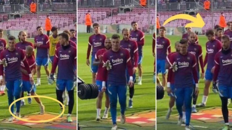 Dani Alves shmang shkeljen e stemës së Barcelonës, ndikimi i tij bëhet i madh pasi Nico e kopjon veprimin e tij