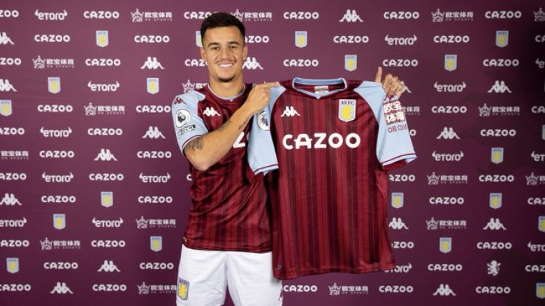 Philippe Coutinho zbarkon te Aston Villa, prezantohet dhe zgjedh numrin e fanellës