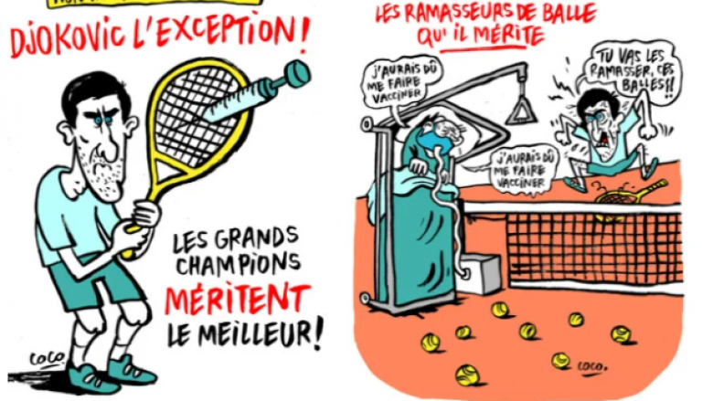 Charlie Hebdo tallet me Gjokoviqin