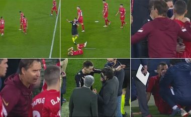 Tifozët e Real Betisit godasin me shufër metali në kokë Joan Jordan të Sevillas, gjyqtari ndërprenë ndeshjen e Copa del Rey