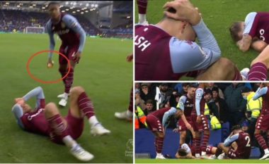 Digne dhe Cash u goditen nga shishet e hedhura nga tifozët e Evertonit në festën e golit të Aston Villa