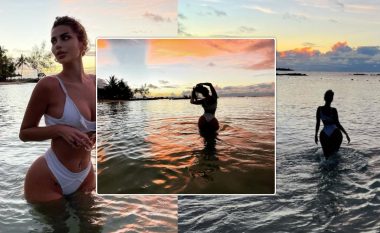 Luana Vjollca merr vëmendje me pozat në bikini gjatë perëndimit të diellit nga pushimet në ishullin Mauritius