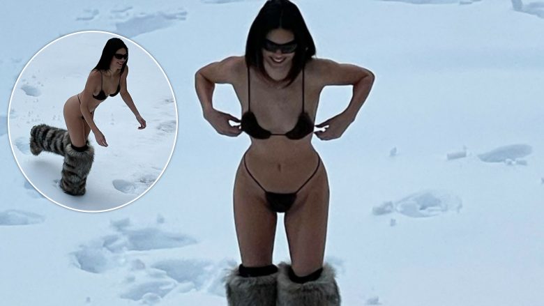 Kendall Jenner pozon me bikini dhe çizme leshi në borën e Aspenit