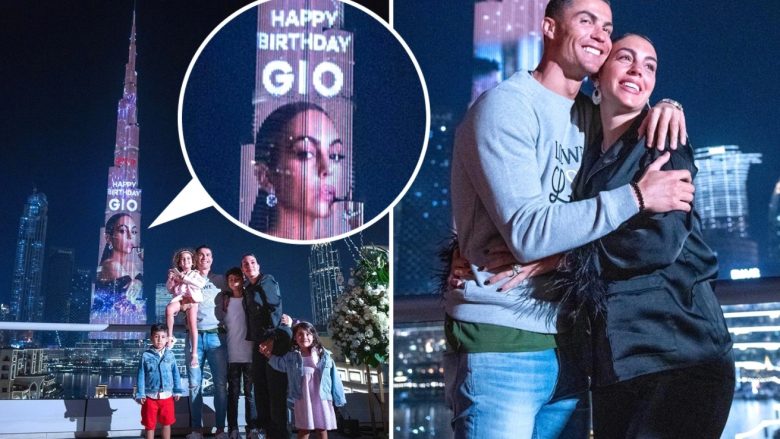 Cristiano Ronaldo ndriçon Burj Khalifën me imazhin dhe urimin e përzemërt për Georginën në ditëlindjen e saj të 28-të