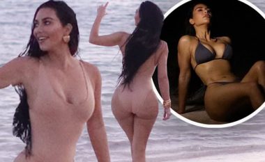Kim Kardashian vazhdon të shfaqë linjat e saj të trupit në paraqitje provokuese me bikini në detin e Karaibeve