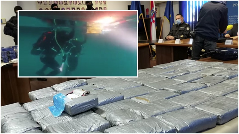 Policia kroate kap sasi të mëdha heroine dhe kokaine në Dubrovnik – momenti kur zhytësit kërkojnë drogën nën varkë