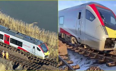 Uji kishte filluar “të lante dheun poshtë shinave”, pamje që tregojnë se për sa pak shpëtuan treni dhe pasagjerët në Angli