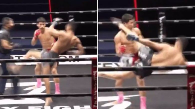 Si në filma – luftëtari i Muay Thai lëshoi goditje ‘tornado’ për ta rrëzuar kundërshtarin