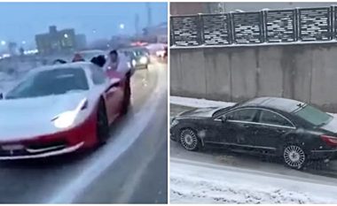 Ferrari e Mercedes, edhe veturat luksoze të ‘pafuqishme’ në rrugët e Kosovës gjatë dimrit