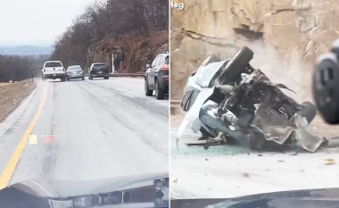 Tentoi të tejkalojë veturën që nuk ia lëshonte rrugën, shoferi në New Jersey përplaset për shkëmbi – shpëton pa lëndime