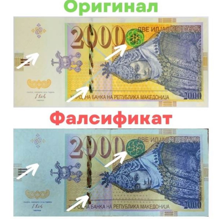 Dy mijë denarë i falsifikuar qarkullon në Maqedoni, BPRM tregon si ta dalloni nga origjinali