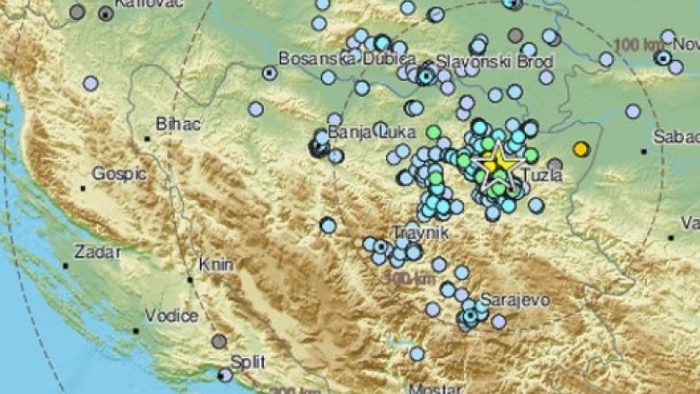 Një tërmet me magnitudë 4.2 në BeH, epiqendra afër Tuzlës