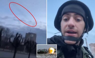 Momenti tmerrues – reporteri kapi momentin kur i fluturoi raketa ‘mbi kokë’ derisa raportonte në Ukrainë