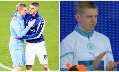Përqafimi emocionues mes dy futbollistëve ukrainas dhe lotët e Zinchenkos para ndeshjes së Man Cityt ndaj Evertonit