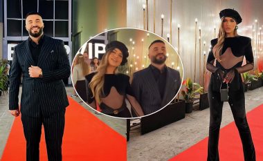Sarah Berisha dhe DJ PM dukeshin elegant dhe të lumtur përkrah njëri-tjetrit në tapetin e kuq të finales së BB VIP